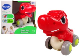 LEAN Toys Dinozaur Na Kółkach T-Rex Czerwony Figurka