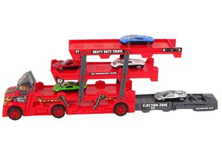 LEAN Toys Duże Auto Truck Laweta Rozkładana 3- Piętrowa z Wyrzutnią
