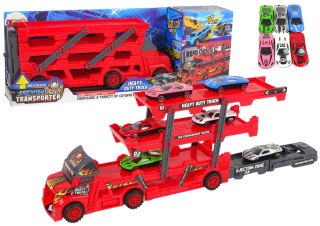 LEAN Toys Duże Auto Truck Laweta Rozkładana 3- Piętrowa z Wyrzutnią