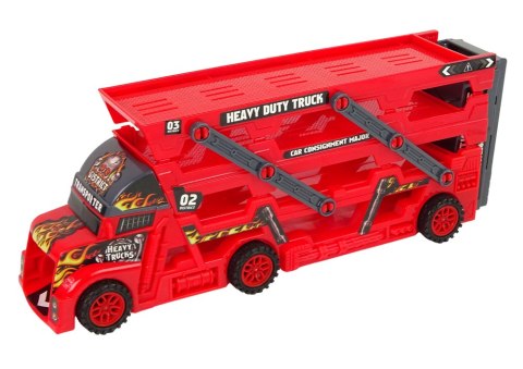 LEAN Toys Duże Auto Truck Laweta Rozkładana 3- Piętrowa z Wyrzutnią