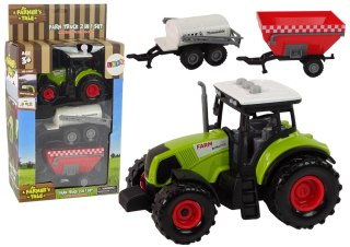 LEAN Toys Duży Traktor Światła LED Dźwięki 2 Maszyny Farm Set