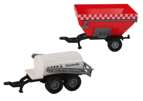LEAN Toys Duży Traktor Światła LED Dźwięki 2 Maszyny Farm Set