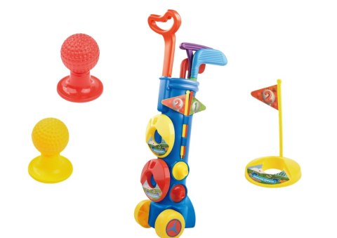 LEAN Toys Duży Zestaw Do Gry W Golfa Mini Golf + Wózek Golfowy