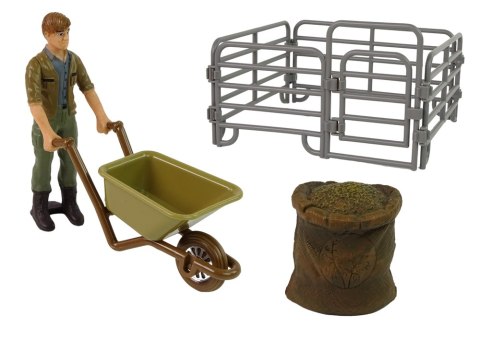 LEAN Toys Duży Zestaw Figurek Farma Wieś Indyk Kura Kogut Taczka 11 elementów