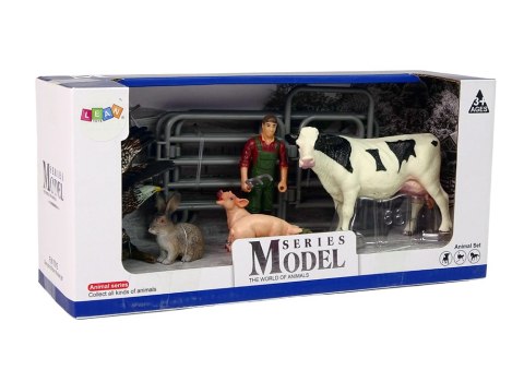 LEAN Toys Duży Zestaw Figurek Wieś Farma 11 Elementów Krowa Świnia Królik