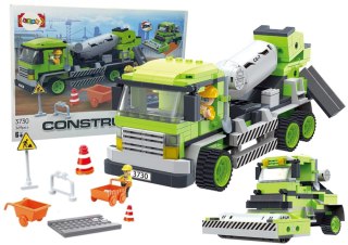 LEAN Toys Duży Zestaw Klocków Betoniarka Walec 369 Elementów Budowa