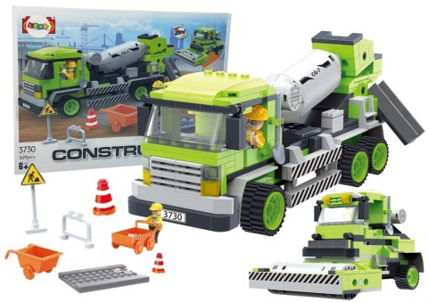 LEAN Toys Duży Zestaw Klocków Betoniarka Walec 369 Elementów Budowa