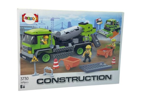 LEAN Toys Duży Zestaw Klocków Betoniarka Walec 369 Elementów Budowa