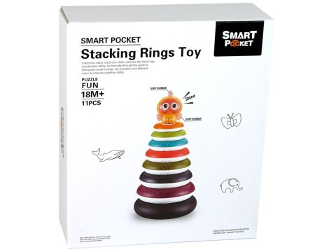 LEAN Toys Edukacyjna Piramidka z Obręczami Kółka Kaczuszka