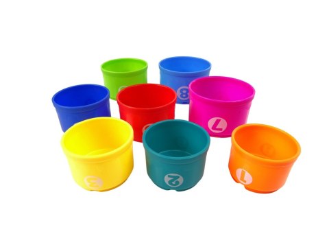 LEAN Toys Edukacyjne Wiaderko Kubeczki Piramidka Łódki Sorter Do Kąpieli