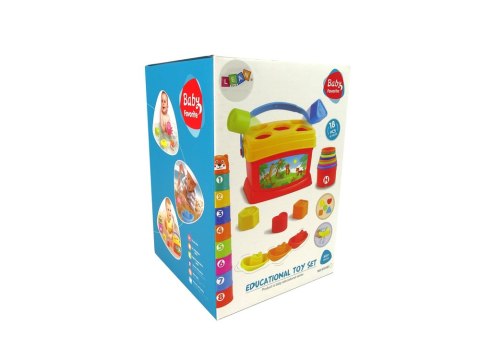 LEAN Toys Edukacyjne Wiaderko Kubeczki Piramidka Łódki Sorter Do Kąpieli