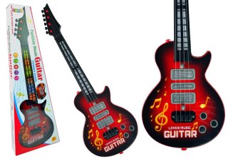 LEAN Toys Gitara Elektryczna Gwiazda Struny Kolorowe Diody Czerwona