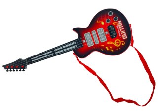 LEAN Toys Gitara Elektryczna Gwiazda Struny Kolorowe Diody Czerwona