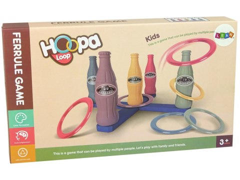 LEAN Toys Gra Zręcznościowa Rzut Obręczą Butelki z Punktami 10 El.