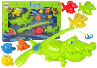 LEAN Toys Gra Zręcznościowa Zestaw Łowienie Rybek Wędka Rybki Krokodyl