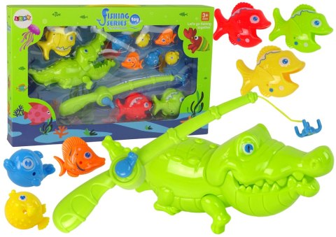 LEAN Toys Gra Zręcznościowa Zestaw Łowienie Rybek Wędka Rybki Krokodyl