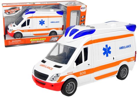 LEAN Toys Interaktywne Auto Karetka Ambulans + Nosze Światło Dźwięk