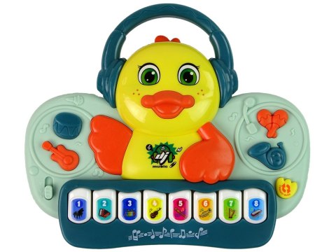 LEAN Toys Interaktywne Pianinko Kaczuszka DJ Dźwięk Instrumenty Muzyczne Melodie