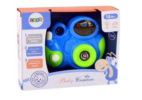 LEAN Toys Interaktywny Aparat Fotograficzny Dla Malucha Światło Dźwięk Niebieski