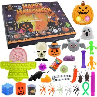 LEAN Toys Kalendarz Halloween Zabawki Pop It Fidget Toys Dynia Duszek
