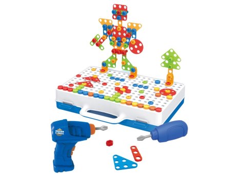 LEAN Toys Kreatywny Zestaw Majsterkowicza Klocki DIY Wiertarka Walizka