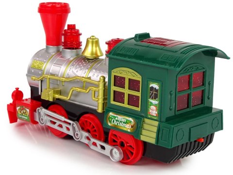 LEAN Toys Lokomotywa Świąteczna Światła Dźwięk Zielona Na Baterie