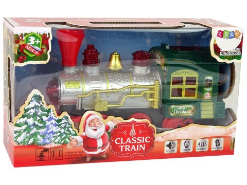 LEAN Toys Lokomotywa Świąteczna Światła Dźwięk Zielona Na Baterie