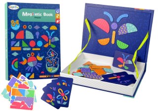 LEAN Toys Magnetyczna Układanka Edukacyjna Kształty 84 Magnesy Karty