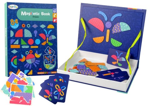 LEAN Toys Magnetyczna Układanka Edukacyjna Kształty 84 Magnesy Karty