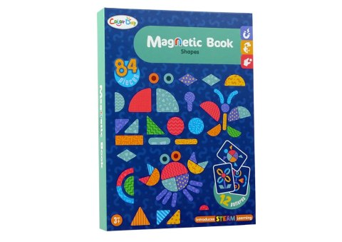 LEAN Toys Magnetyczna Układanka Edukacyjna Kształty 84 Magnesy Karty