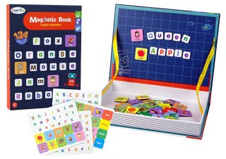 LEAN Toys Magnetyczna Układanka Książka Angielski Alfabet Obrazki