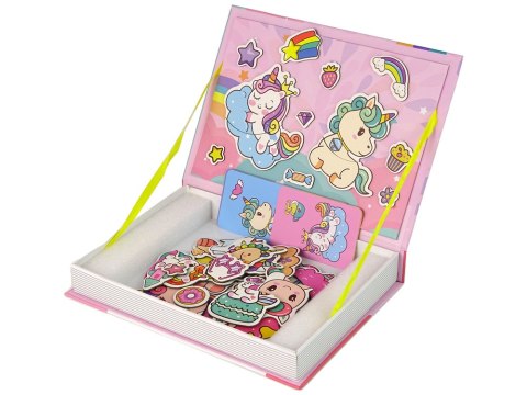 LEAN Toys Magnetyczna Układanka Książka Jednorożce Puzzle Karty
