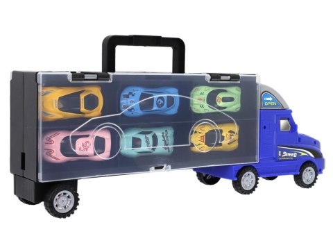 LEAN Toys Mega Auto Tir Laweta 6 Resoraków z Rampą Walizka Na Auta