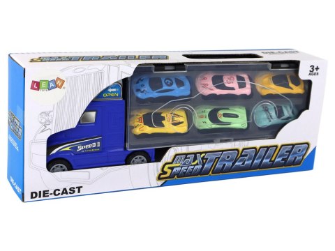 LEAN Toys Mega Auto Tir Laweta 6 Resoraków z Rampą Walizka Na Auta