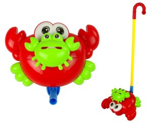 LEAN Toys Pchacz Na Kiju Krab Czerwony Dźwięk Dzwonka