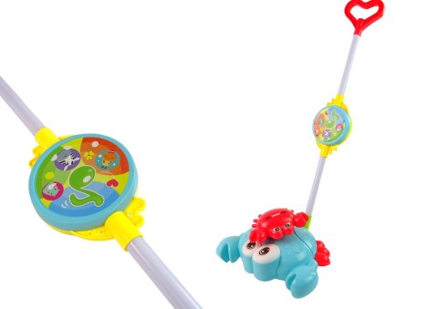 LEAN Toys Pchacz Świecący Kiju Krab Niebieski Muzyka