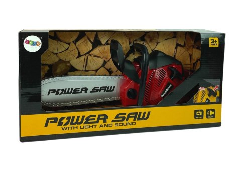 LEAN Toys Piła Łańcuchowa na Baterie Dla Majsterkowicza Czerwona Dźwięk