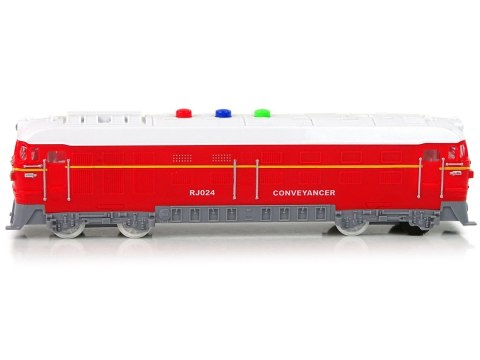 LEAN Toys Pociąg 1:32 Napęd Frykcyjny Na Baterie Dźwięk Światła Czerwony