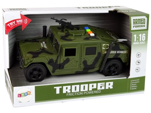 LEAN Toys Pojazd Wojskowy Auto Z Napędem Frykcyjnym Światło Dźwięk