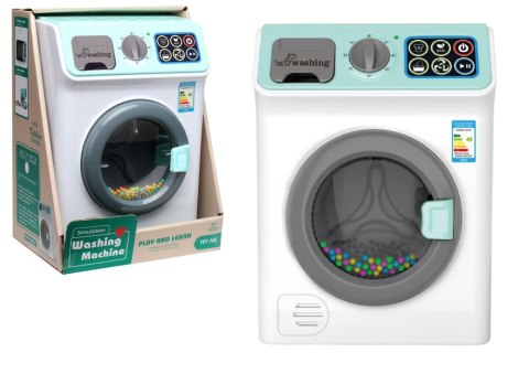 LEAN Toys Pralka Na Baterie Dźwięki Otwierany Bęben Kolorowe Kuleczki