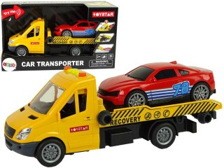 LEAN Toys Samochód Transportowy Laweta Autko Rampa Pomoc Dźwięki Światła