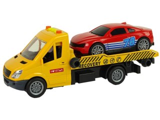 LEAN Toys Samochód Transportowy Laweta Autko Rampa Pomoc Dźwięki Światła