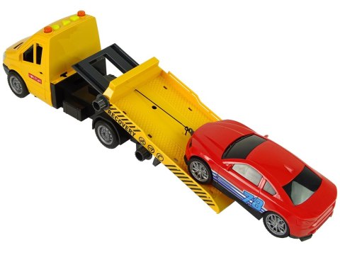 LEAN Toys Samochód Transportowy Laweta Autko Rampa Pomoc Dźwięki Światła