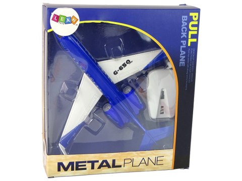 LEAN Toys Samolot Pasażerski G-650 Napęd Dźwięk Światła Metalowy Niebieski