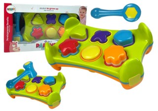 LEAN Toys Sorter Edukacyjny Dwustronny Wbijanka Młotkiem Klocki Kształty