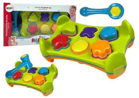 LEAN Toys Sorter Edukacyjny Dwustronny Wbijanka Młotkiem Klocki Kształty