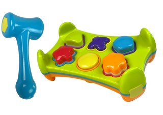 LEAN Toys Sorter Edukacyjny Dwustronny Wbijanka Młotkiem Klocki Kształty