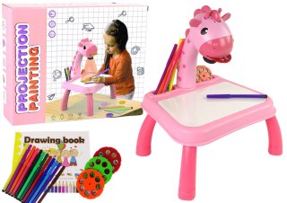LEAN Toys Tablica Projektor Rzutnik Do Nauki Rysowania Dinozaur Różowy