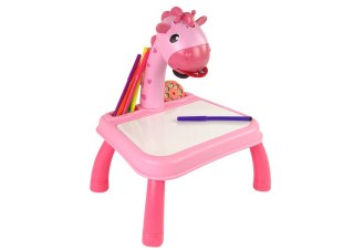 LEAN Toys Tablica Projektor Rzutnik Do Nauki Rysowania Dinozaur Różowy