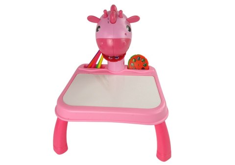LEAN Toys Tablica Projektor Rzutnik Do Nauki Rysowania Dinozaur Różowy